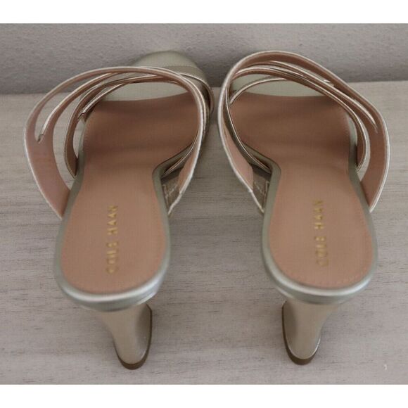 Cole Haan W28185 Women's Sz 9B Gold Leather Alyse Slide Dress Sandals - Picture 4 of 11